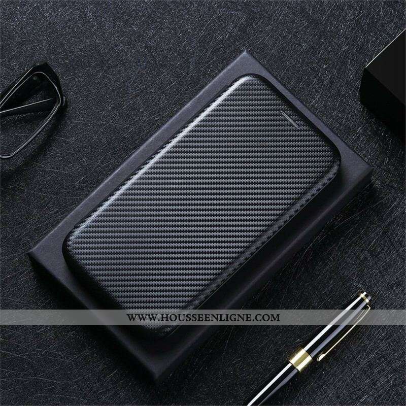 Flip Cover Oppo Find X3 / X3 Pro Silicone Carbone Coloré
