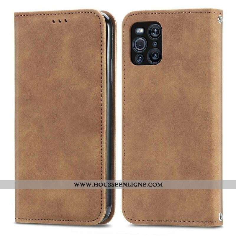 Flip Cover Oppo Find X3 / X3 Pro Simili Cuir Vintage