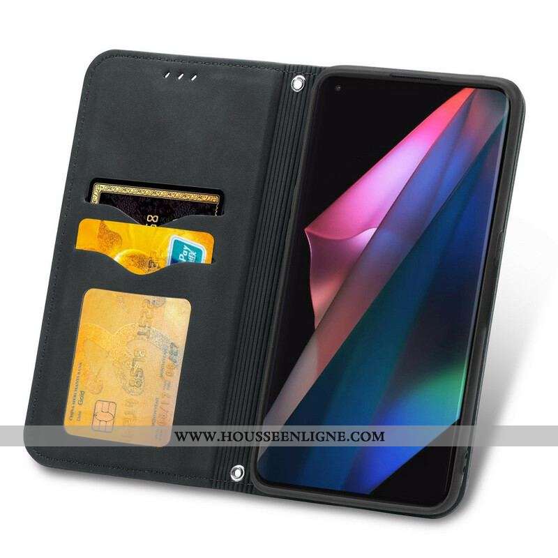 Flip Cover Oppo Find X3 / X3 Pro Simili Cuir Vintage