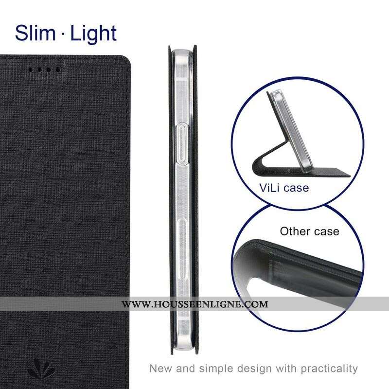 Flip Cover Oppo Find X3 / X3 Pro Texturée VILI DMX