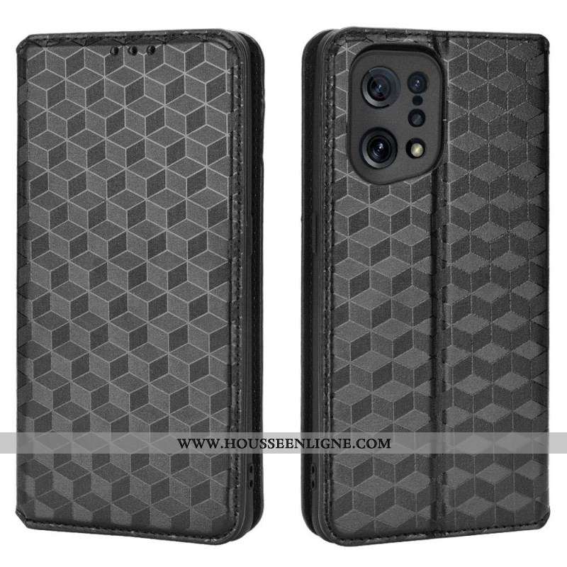 Flip Cover Oppo Find X5 Effet Cuir Diamant