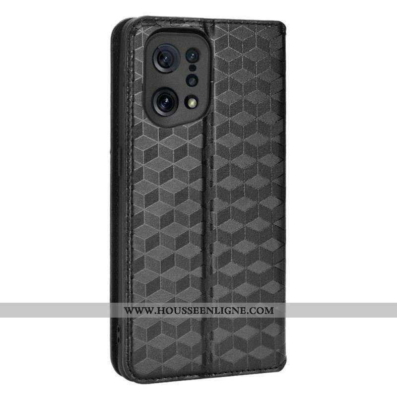Flip Cover Oppo Find X5 Effet Cuir Diamant