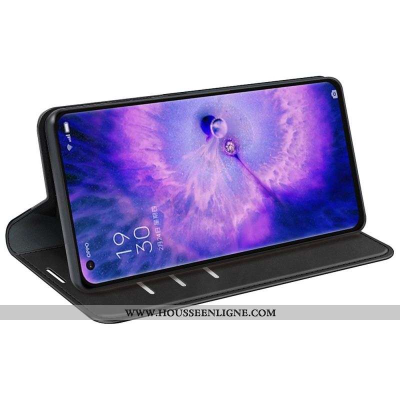Flip Cover Oppo Find X5 Effet Cuir Douceur Soie