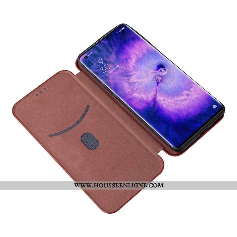 Flip Cover Oppo Find X5 Fibre Carbone