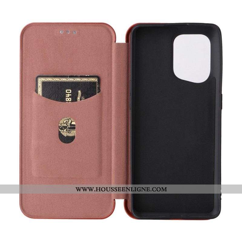 Flip Cover Oppo Find X5 Fibre Carbone
