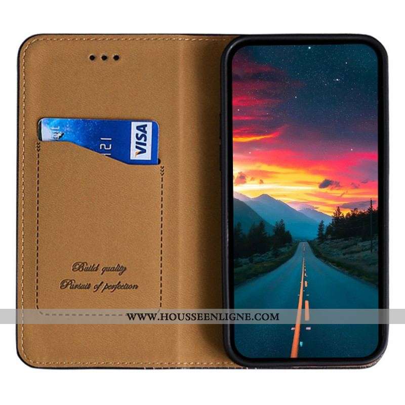 Flip Cover Oppo Find X5 Lite Cuir Litchi Fendu Coutures