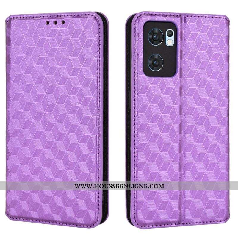 Flip Cover Oppo Find X5 Lite Effet Cuir Diamant