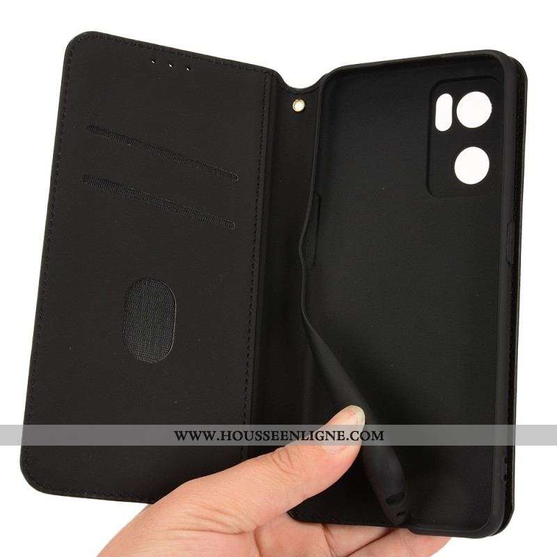 Flip Cover Oppo Find X5 Lite Effet Cuir Diamant