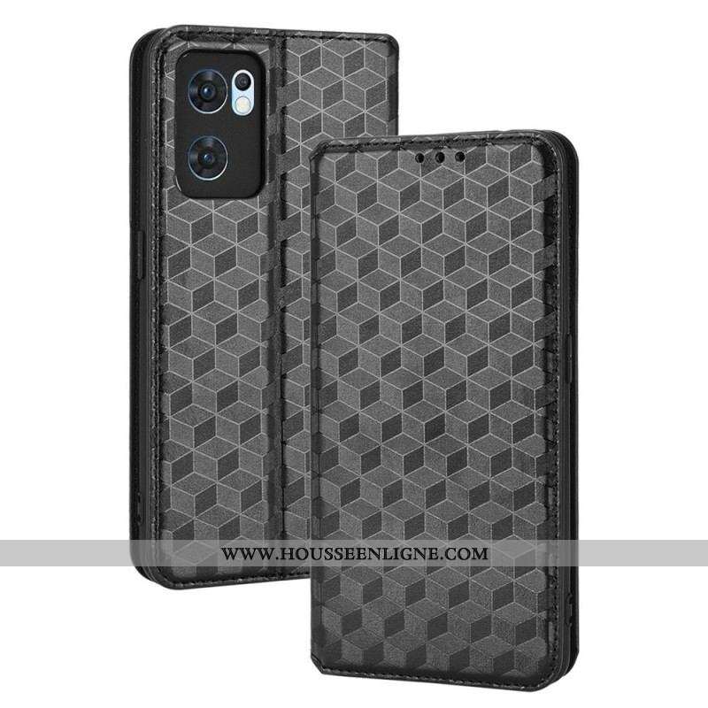 Flip Cover Oppo Find X5 Lite Effet Cuir Diamant