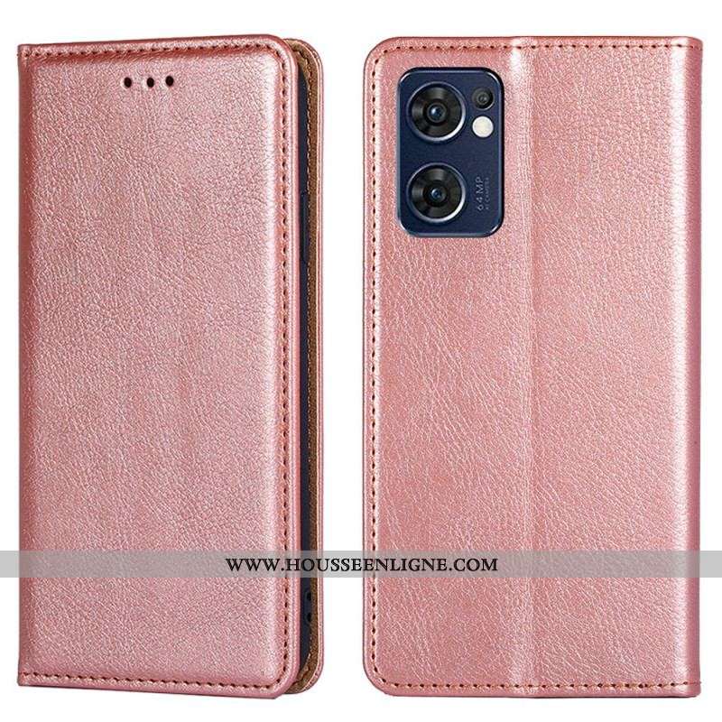 Flip Cover Oppo Find X5 Lite Simili Cuir Coutures