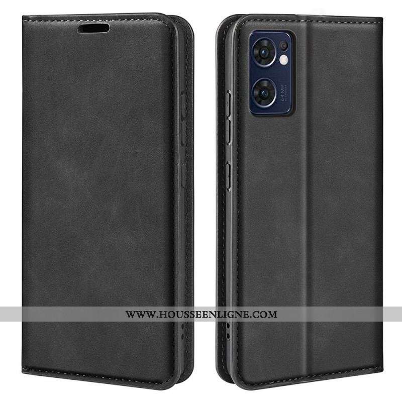 Flip Cover Oppo Find X5 Lite Simili Cuir Uni