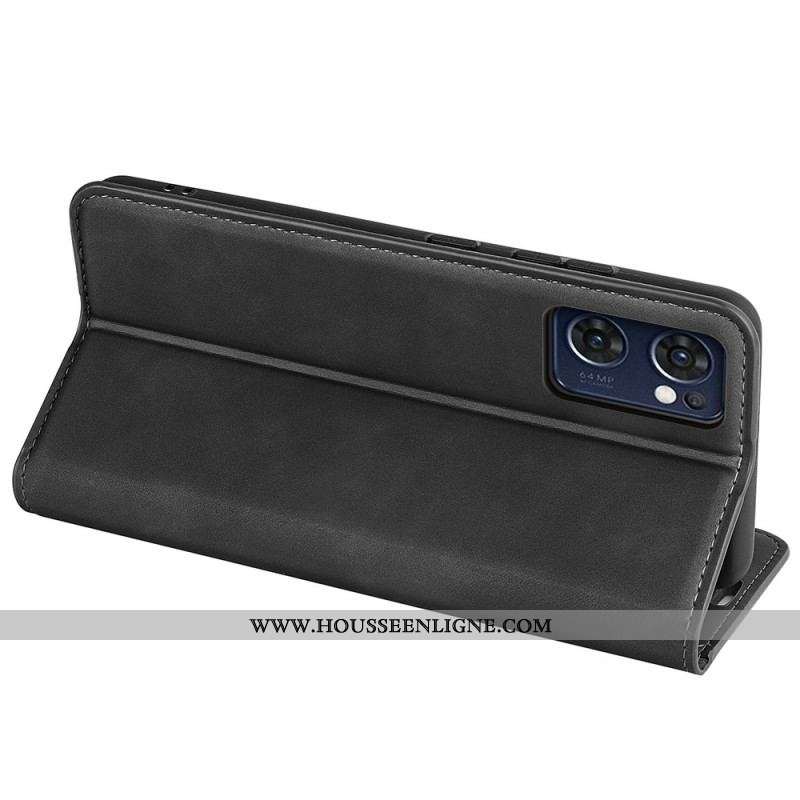 Flip Cover Oppo Find X5 Lite Simili Cuir Uni
