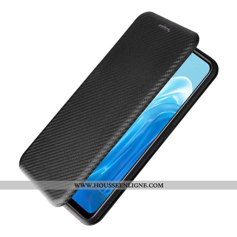 Flip Cover Oppo Find X5 Lite Texture Fibre Carbone