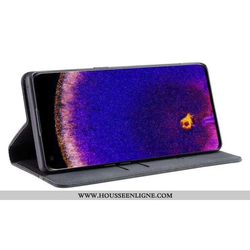 Flip Cover Oppo Find X5 Pro Simili Cuir CASEDANCE