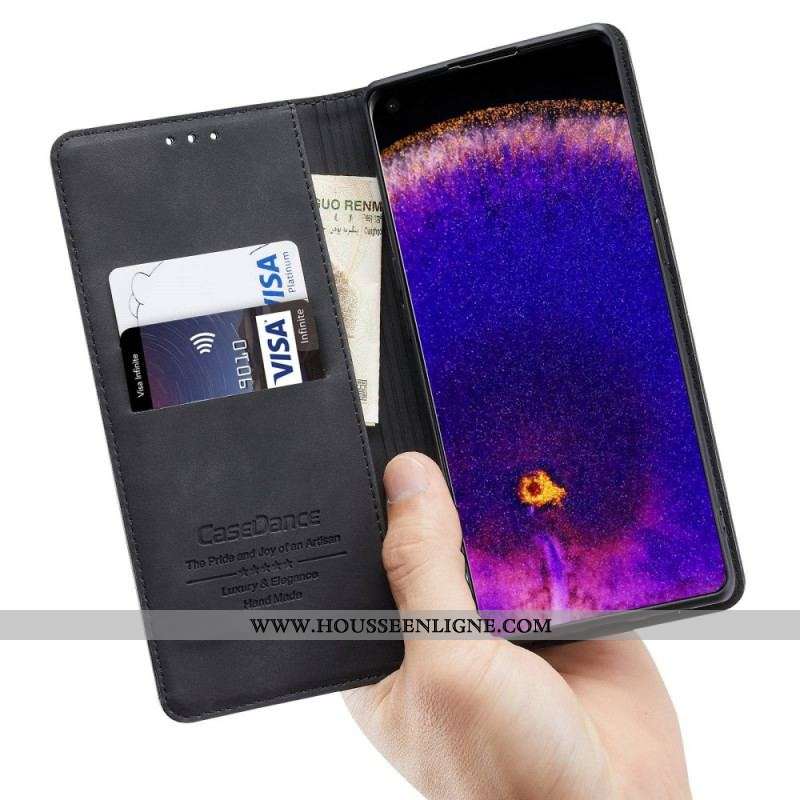 Flip Cover Oppo Find X5 Pro Simili Cuir CASEDANCE