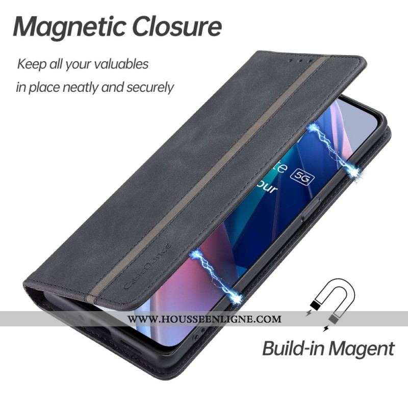 Flip Cover Oppo Find X5 Pro Simili Cuir CASEDANCE