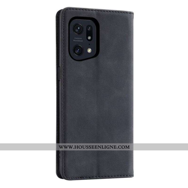 Flip Cover Oppo Find X5 Pro Simili Cuir CASEDANCE