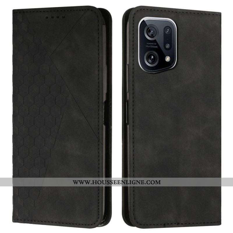 Flip Cover Oppo Find X5 Simili Cuir Motif