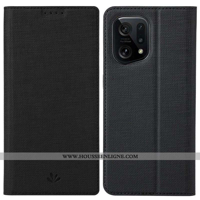 Flip Cover Oppo Find X5 Texture Tissu VILI