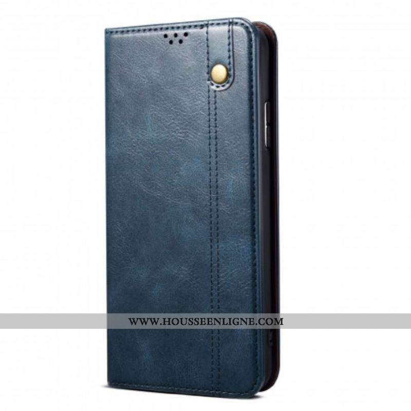 Flip Cover Oppo Reno 6 5G Simili Cuir Ciré