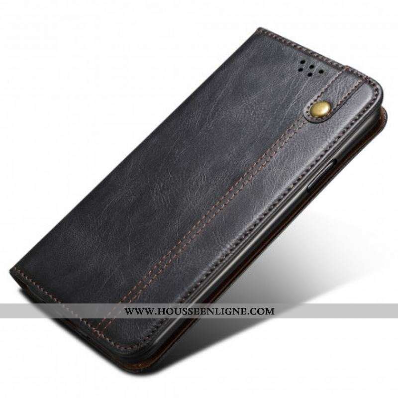 Flip Cover Oppo Reno 6 5G Simili Cuir Ciré