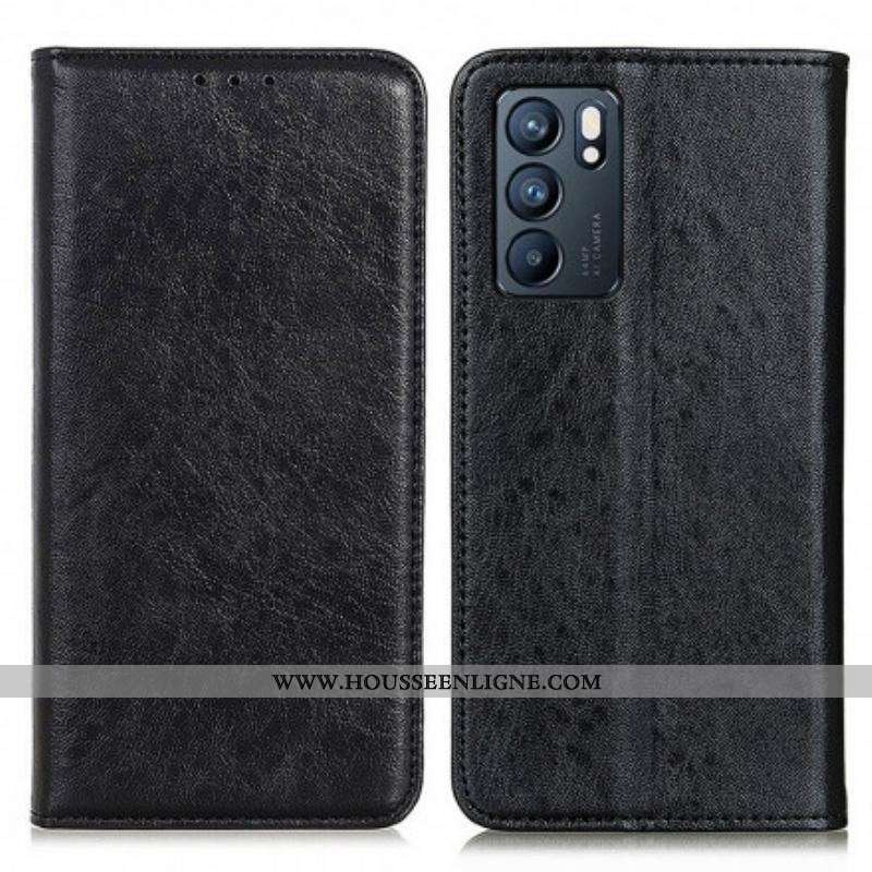 Flip Cover Oppo Reno 6 5G Texture Cuir