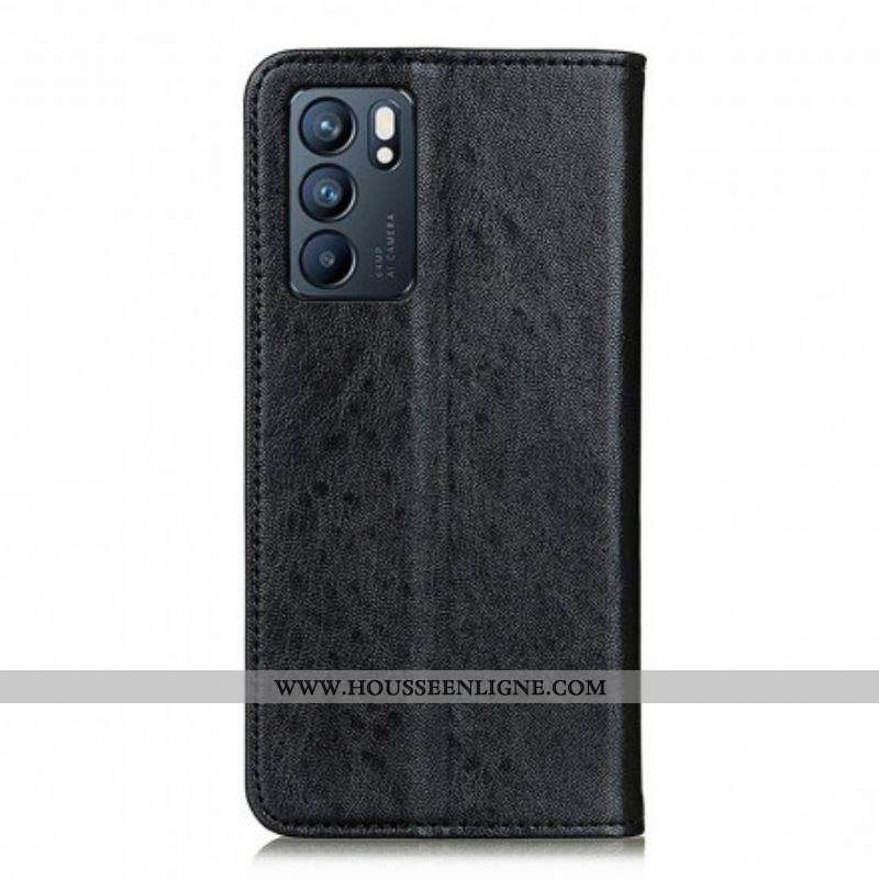 Flip Cover Oppo Reno 6 5G Texture Cuir
