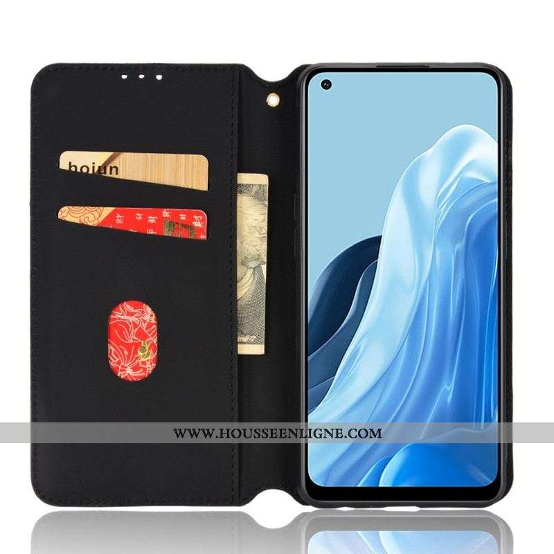 Flip Cover Oppo Reno 7 Effet Cuir Cubes 3D