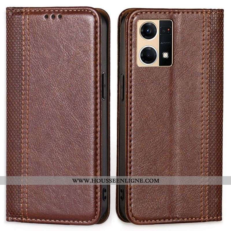 Flip Cover Oppo Reno 7 Simili Cuir Vintage