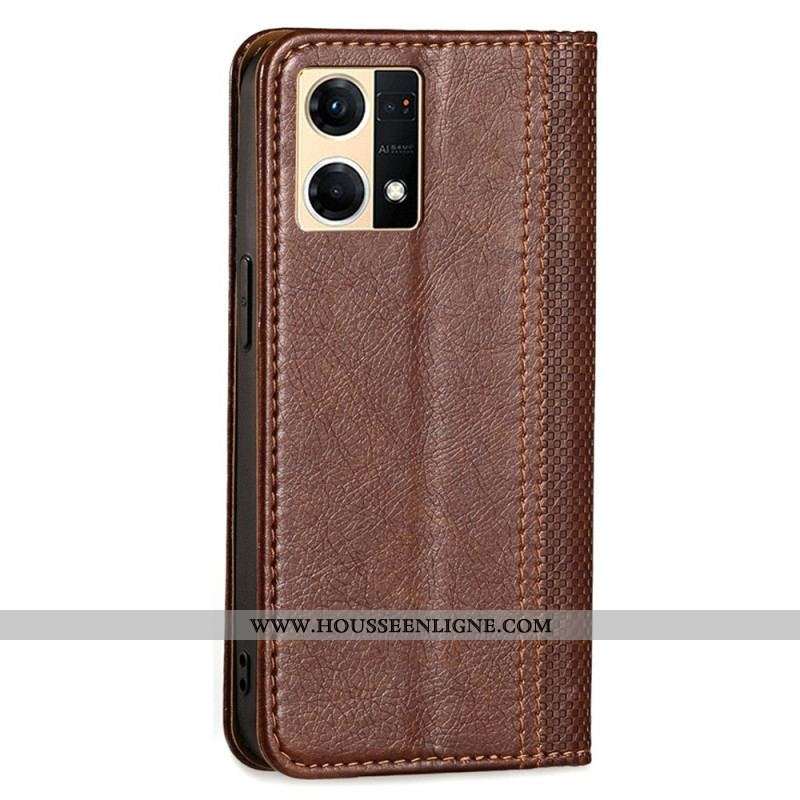 Flip Cover Oppo Reno 7 Simili Cuir Vintage