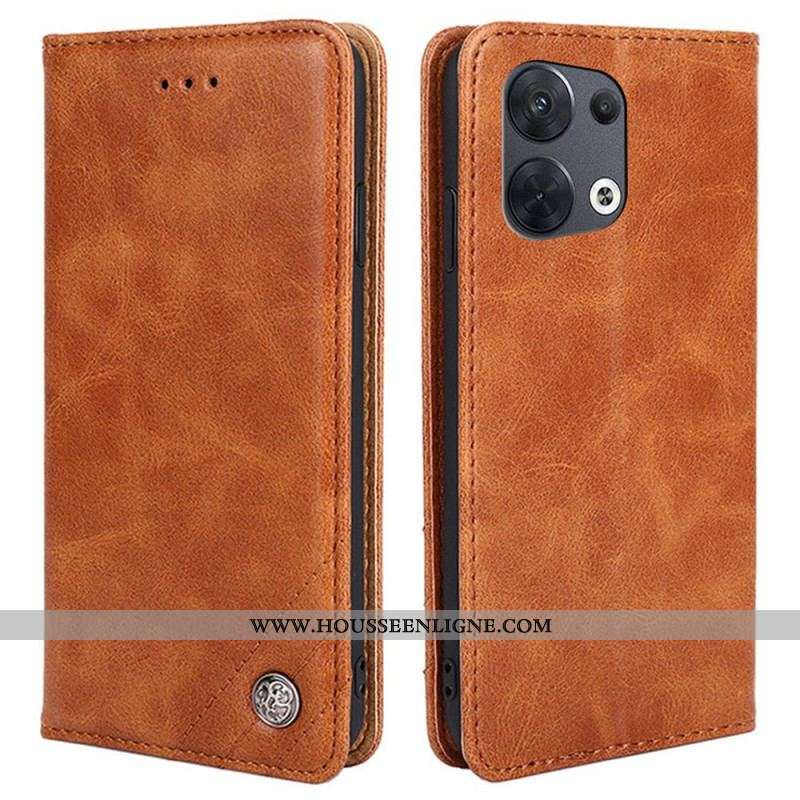 Flip Cover Oppo Reno 8 Rivet Décoratif