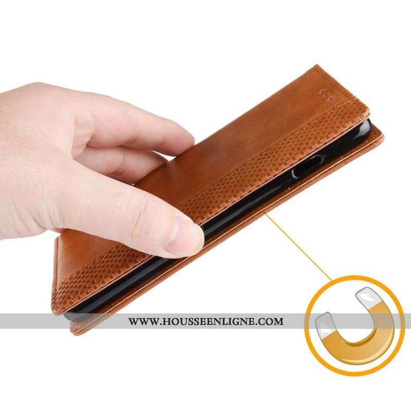 Flip Cover Oppo find X5 Effet Cuir Vintage Stylisé
