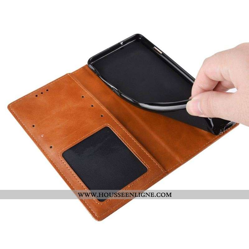 Flip Cover Oppo find X5 Effet Cuir Vintage Stylisé