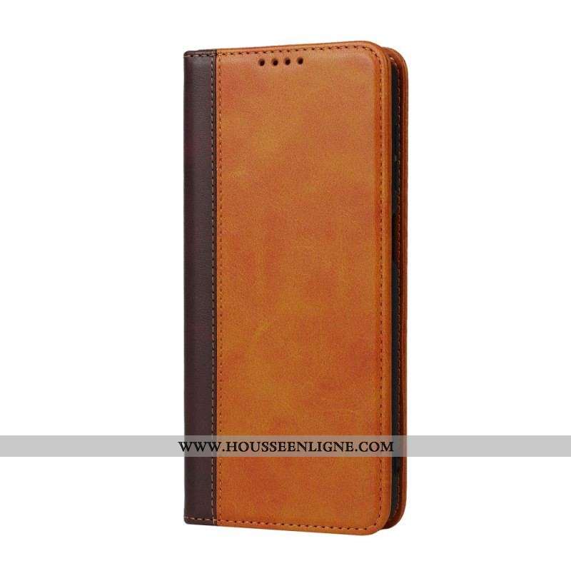 Flip Cover Samsung Galaxy A12 / M12 Bicolore Style Cuir