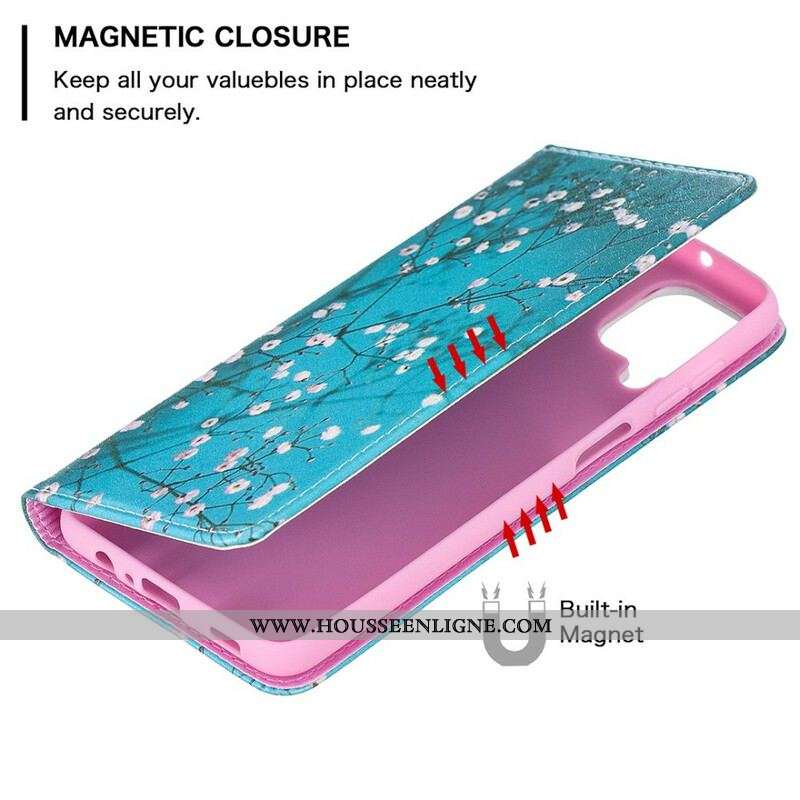 Flip Cover Samsung Galaxy A12 / M12 Branches Fleuries