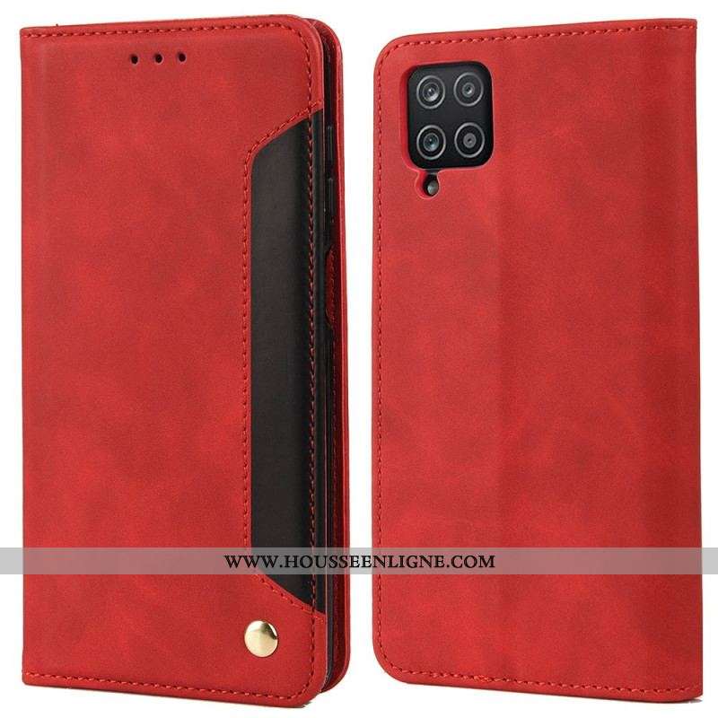 Flip Cover Samsung Galaxy A12 / M12 Effet Cuir Business Bicolore
