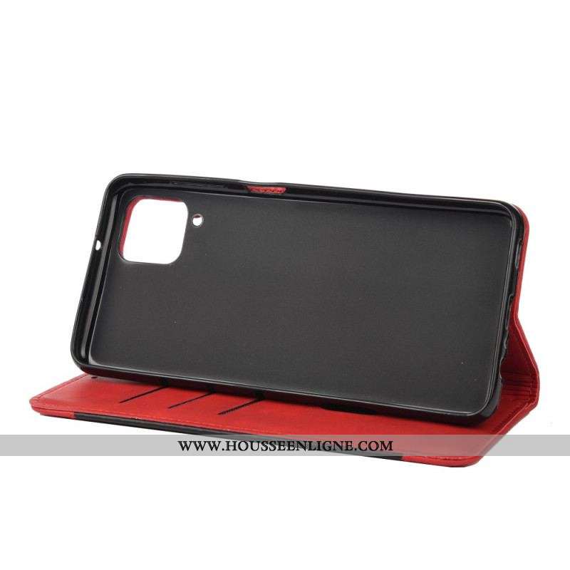 Flip Cover Samsung Galaxy A12 / M12 Effet Cuir Business Bicolore