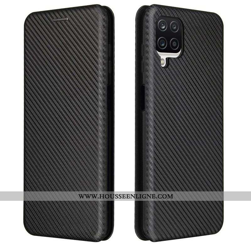 Flip Cover Samsung Galaxy A12 / M12 /Fibre Carbone