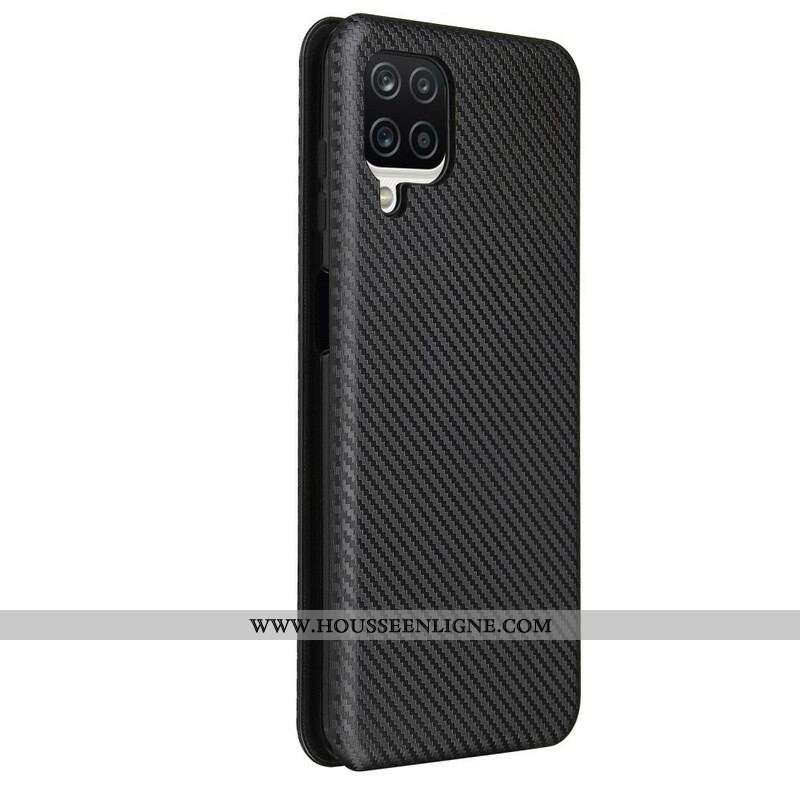 Flip Cover Samsung Galaxy A12 / M12 /Fibre Carbone