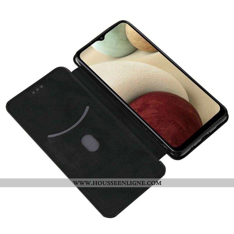 Flip Cover Samsung Galaxy A12 / M12 /Fibre Carbone