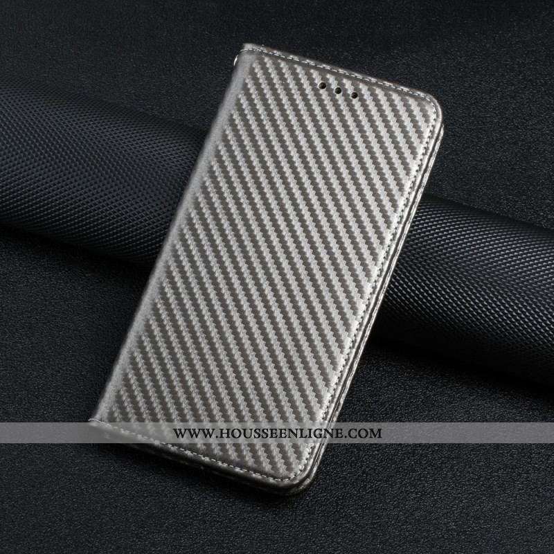 Flip Cover Samsung Galaxy A12 / M12 Fibre Carbone à Lanière