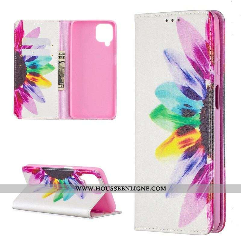 Flip Cover Samsung Galaxy A12 / M12 Fleur Aquarelle