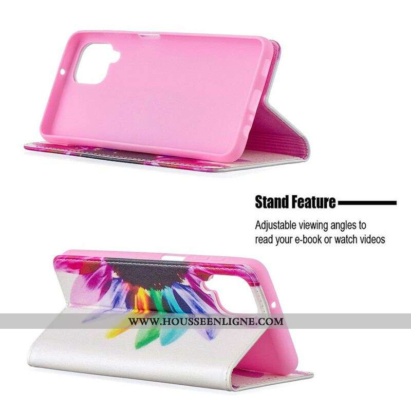 Flip Cover Samsung Galaxy A12 / M12 Fleur Aquarelle
