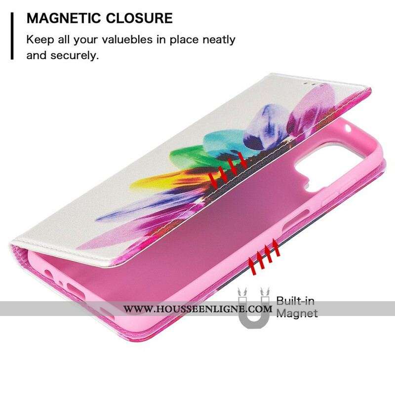 Flip Cover Samsung Galaxy A12 / M12 Fleur Aquarelle