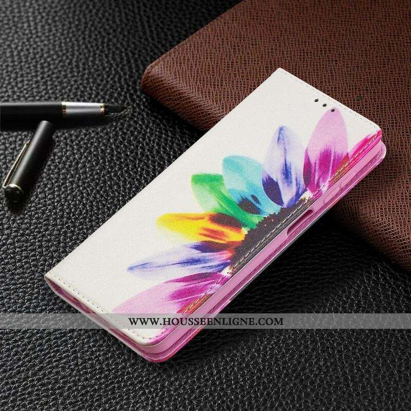 Flip Cover Samsung Galaxy A12 / M12 Fleur Aquarelle