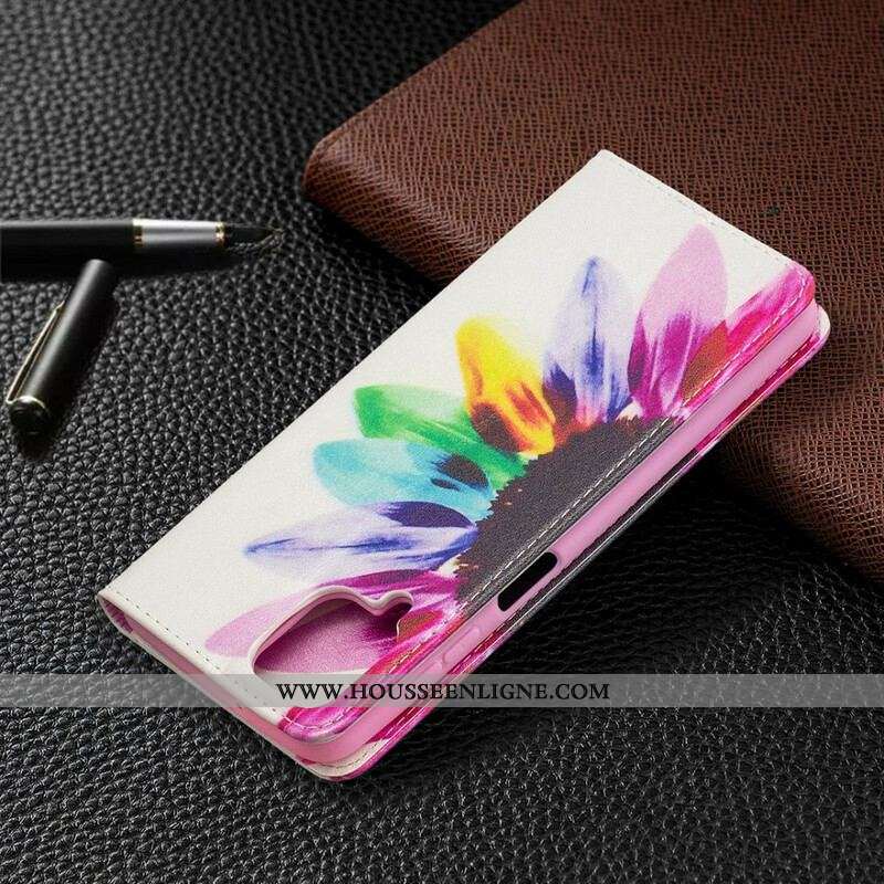 Flip Cover Samsung Galaxy A12 / M12 Fleur Aquarelle