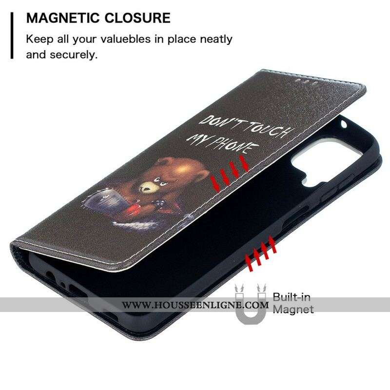 Flip Cover Samsung Galaxy A12 / M12 Ours Dangereux