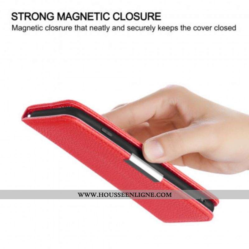 Flip Cover Samsung Galaxy A12 / M12 Simili Cuir Litchi Ultra Chic