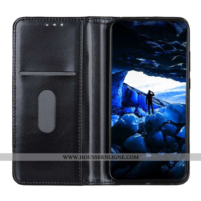 Flip Cover Samsung Galaxy A13 5G / A04s Cuir Fendu Brillant