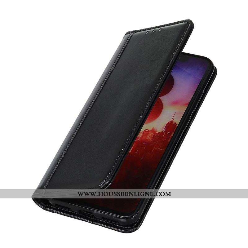 Flip Cover Samsung Galaxy A13 5G / A04s Cuir Fendu Brillant